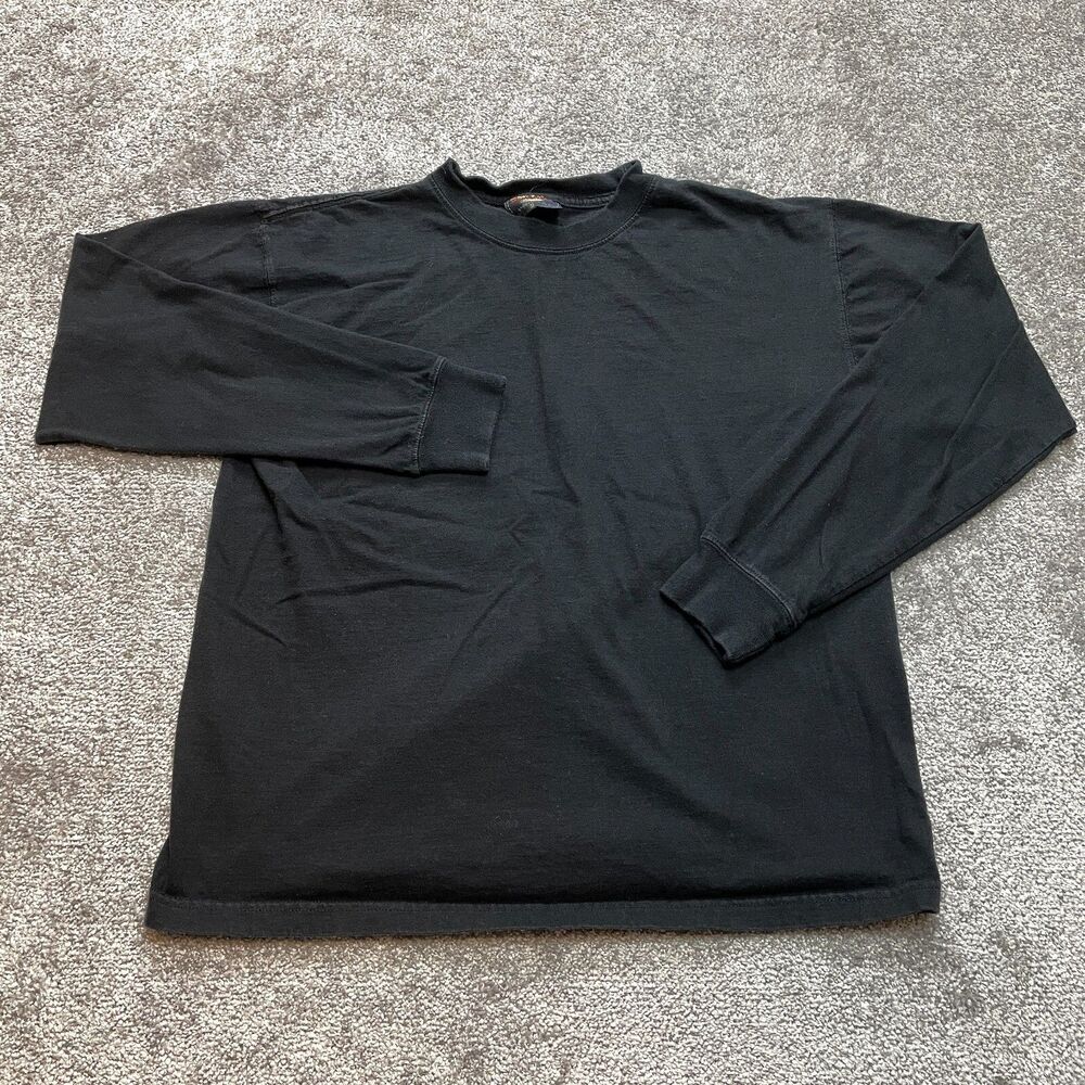 Smith's Workwear Shirt Mens Small Long Sleeve Crew Cotton Basic Adult Solid Tee